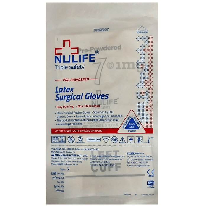 Nulife Triple Safety Latex Surgical Gloves Size 7