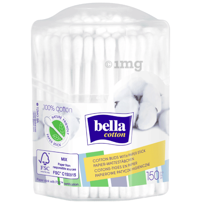 Bella Cotton Buds with Paper Stick Octagonal Box