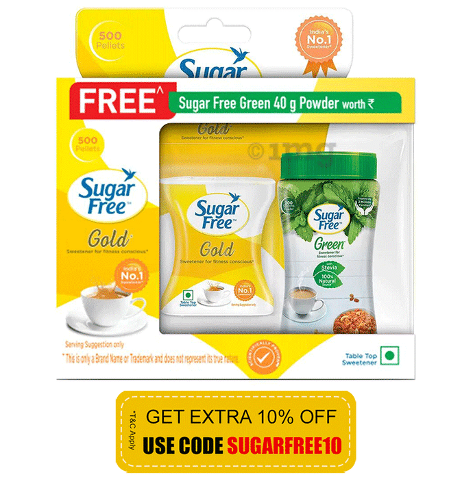Sugar Free Gold Pellet (500) with Sugar Free Green 40gm Powder Free