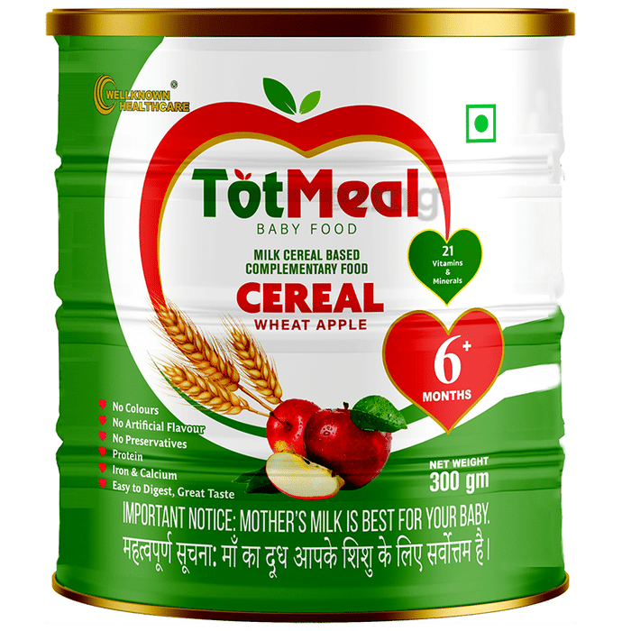 Wellknown Healthcare 6+ months Totmeal Baby Food Wheat Apple