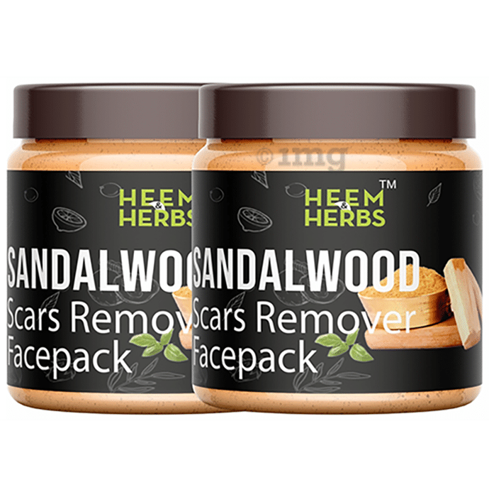 Heem & Herbs Sandalwood Scars Remover Face Pack (100gm Each)