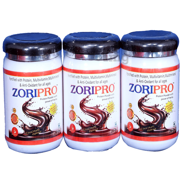 Zoripro Protein Powder with Power of Herbs (200gm Each) Chocolate