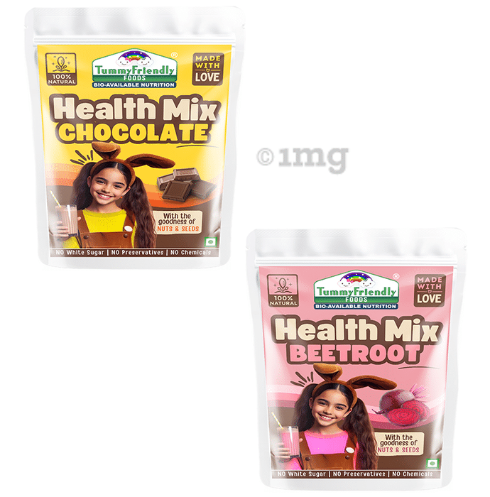 TummyFriendly Foods Combo Pack of Chocolate Health Mix & Beetroot Health Mix (300gm Each)