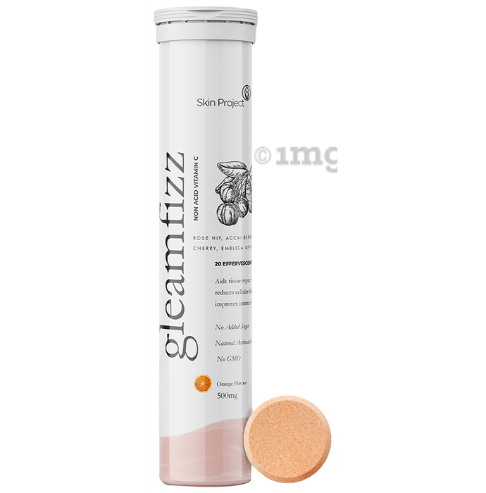Skin Project Gleamfizz Non Acid Vitamin C Effervescent Tablet Orange