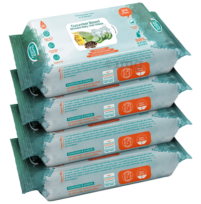 Buddsbuddy Cucumber Based Skincare Baby Wet Wipes (30 Each)