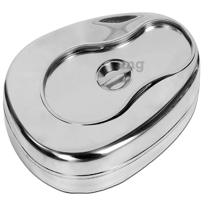Mowell Stainless Steel Bed Pan for Female with Cover Lid