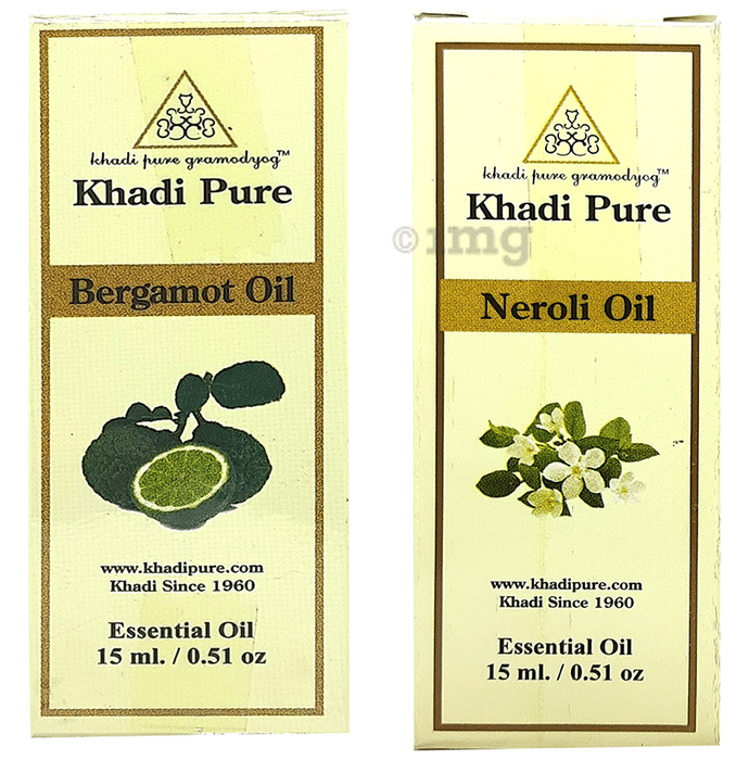 Khadi Pure Combo Pack of Bergamot Oil & Neroli Oil (15ml Each)