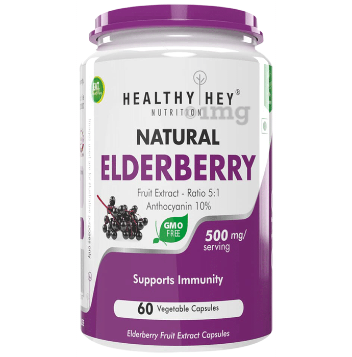 HealthyHey Natural Elderberry Ratio 5:1 Vegetable Capsule