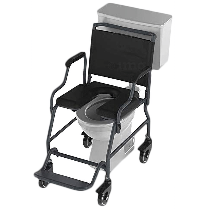 Arcatron Mobility 2000 Rolling over Commode Wheelchair with Removable Armrest