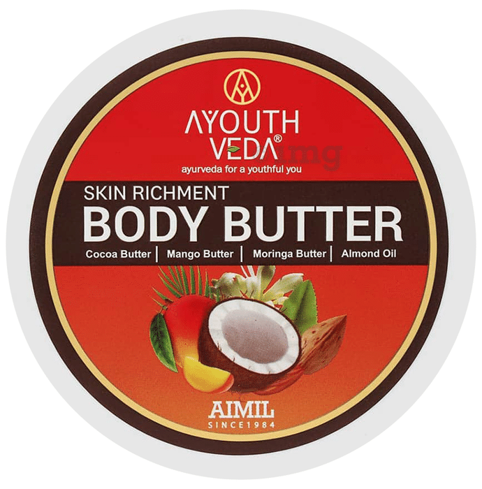Ayouthveda Skin Richment Body Butter with Mango, Cocoa & Moringa Butters for Deep Nourishment & Soft Skin