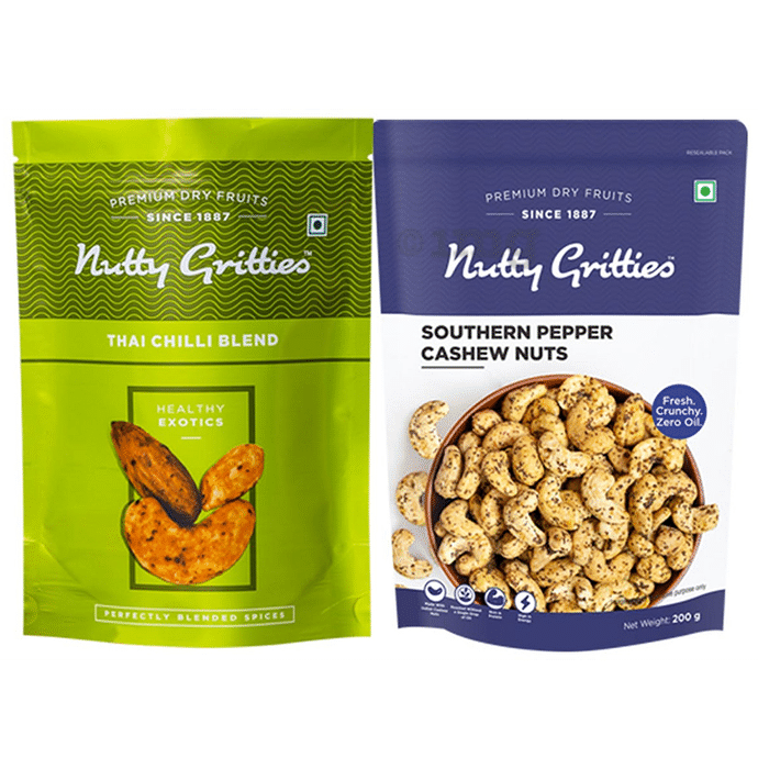 Nutty Gritties Combo Pack of Southern Pepper Cashew & Thai Chilli Blend