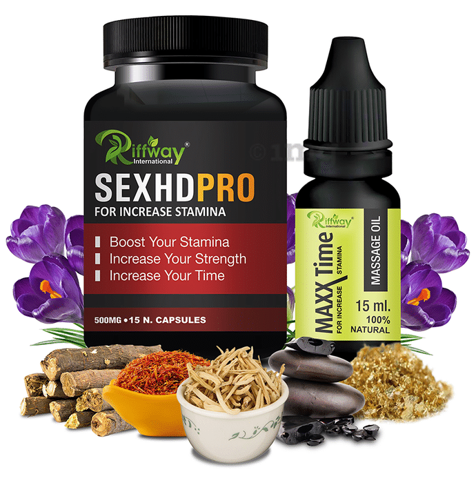Riffway International Combo Pack Of Sex Hd Pro 15 Capsule And Maxx Time Massage Oil 15ml Buy 3437