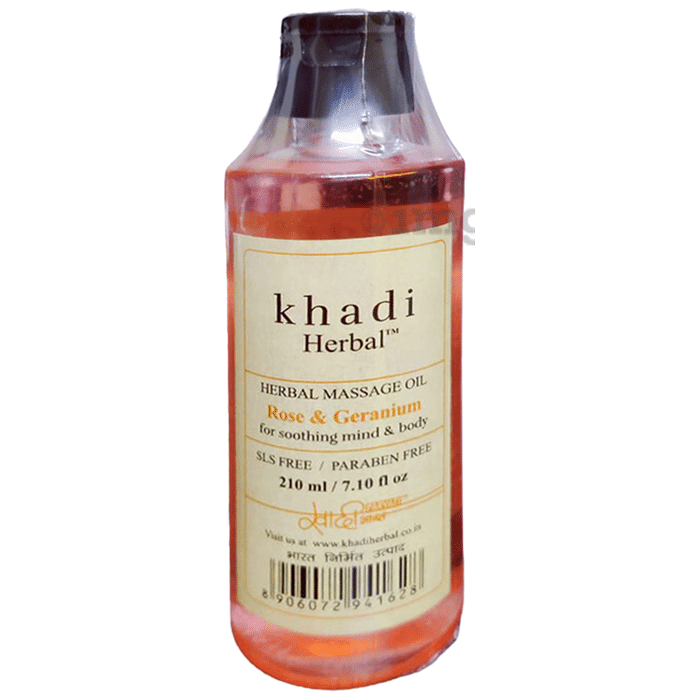 Khadi Herbal Rose and Geranium Massage Oil