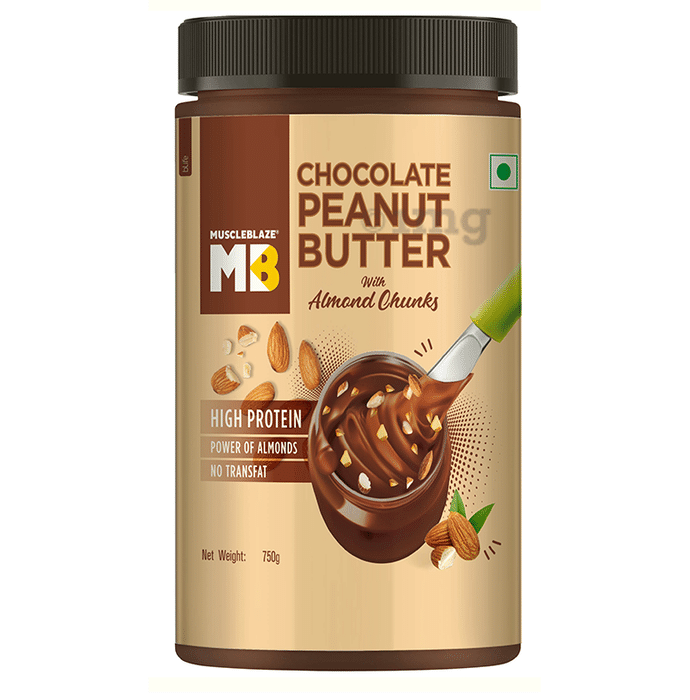 MuscleBlaze Chocolate Peanut Butter with Almond Chunks