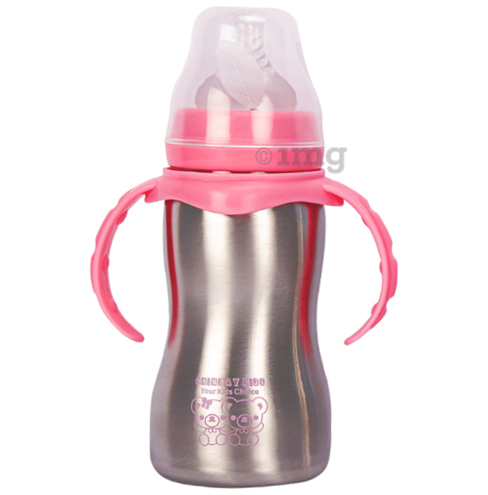 Mylo Essentials Stainless Steel Feeding Bottle with Sipper Pink