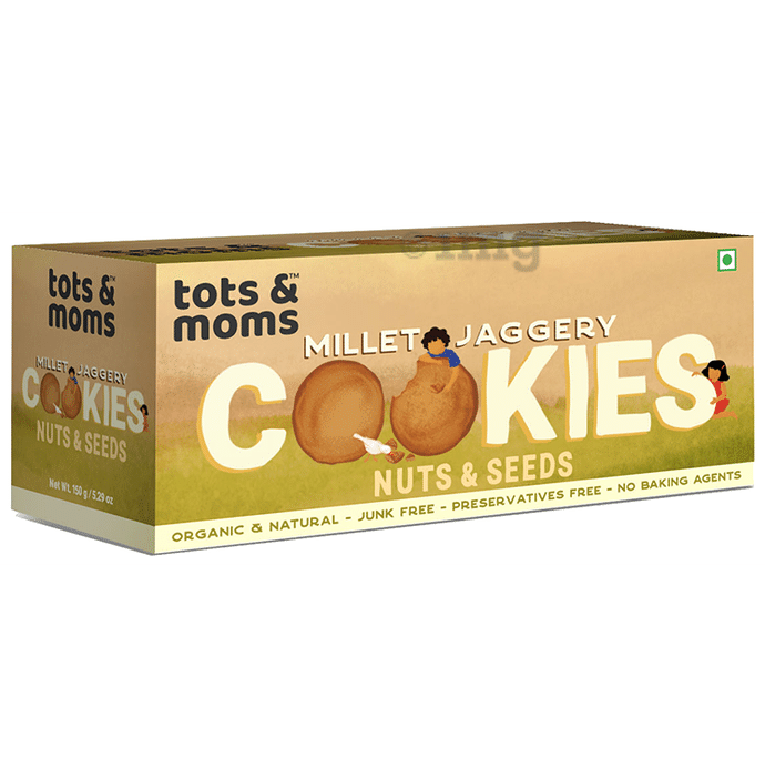 Tots and Moms Millet Jaggery Cookies (150gm Each) Nuts & Seeds