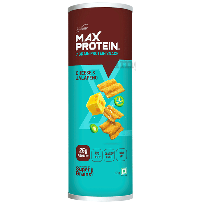 RiteBite Max Protein Chips with Fibre & Low GI | Gluten Free | Flavour Cheese & Jalapeno