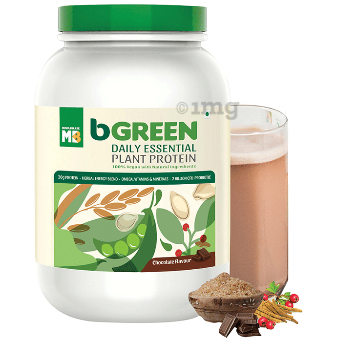 MuscleBlaze bGreen Daily Essential Plant Protein Powder Chocolate