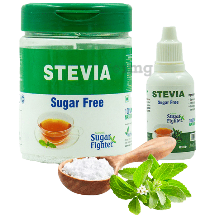 Sugar Fighter Stevia Sugar Free Pack With Liquid Sweetener 30ml Free