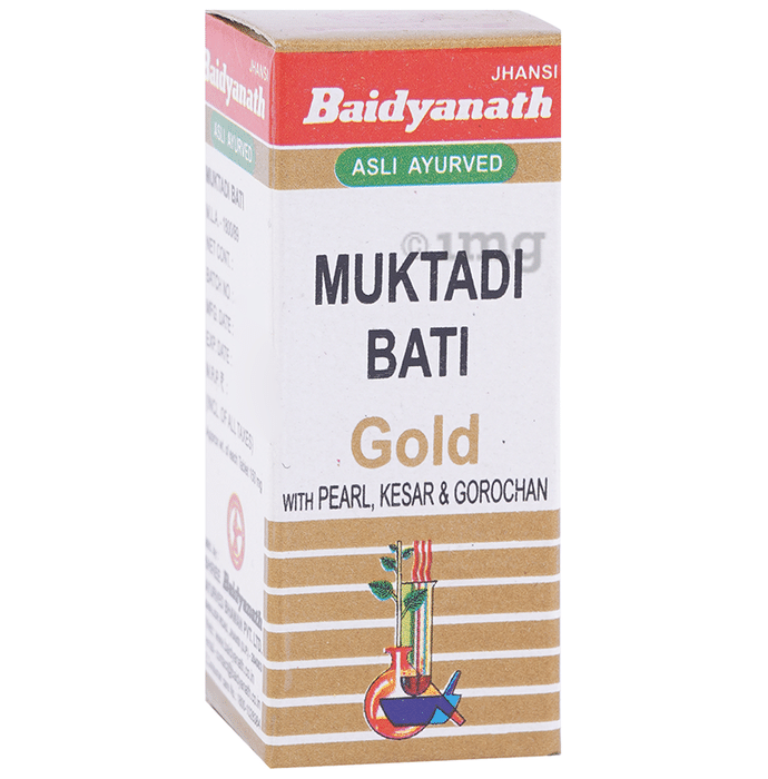 Baidyanath (Jhansi) Muktadi Bati Gold with Pearl, Kesar & Gorochan