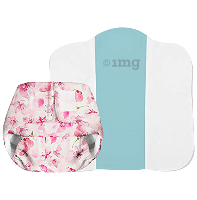 Superbottoms Cherry Blossom Newborn UNO Cloth diaper+1 Dry Feel Pad