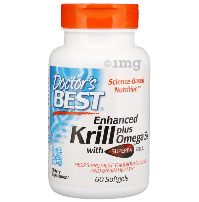 Doctor's Best Enhanced Krill Plus Omega 3s Softgels | For Heart & Brain Health