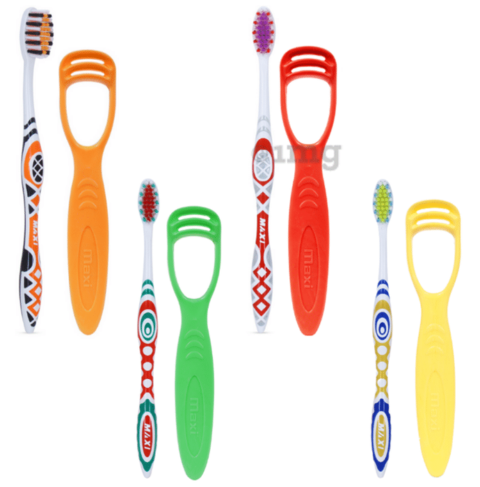 Maxi Style Toothbrush and Tongue Cleaner - Oral Hygiene Kit