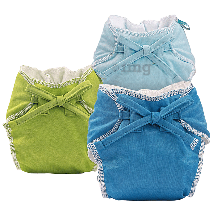 Bumberry Baby Smart Nappy Leak Proof Reusable & Adjustable Cloth Diaper for Newborn Oceanic Blue, Baby Blue, Deep Green