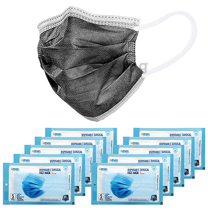 Papa Protect Disposable Surgical Face Mask (5 Each) Black