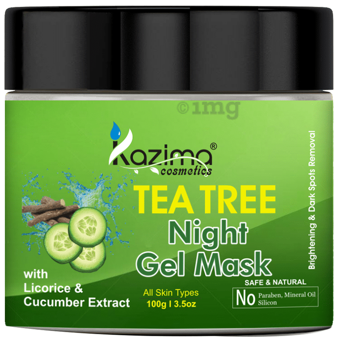 Kazima Cosmetics Tea Tree Night Gel Mask with Licorice & Cucumber Extract