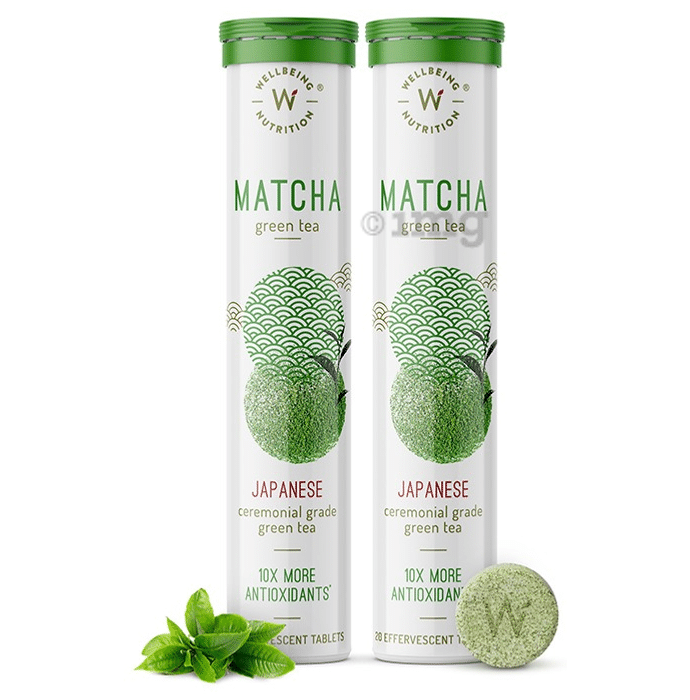 Wellbeing Nutrition Matcha Japanese Ceremonial Grade Green Tea Effervescent Tablet (20 Each)