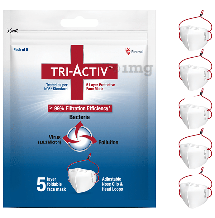 Tri-Activ 5 Layer Protective Face Mask with Head Loop