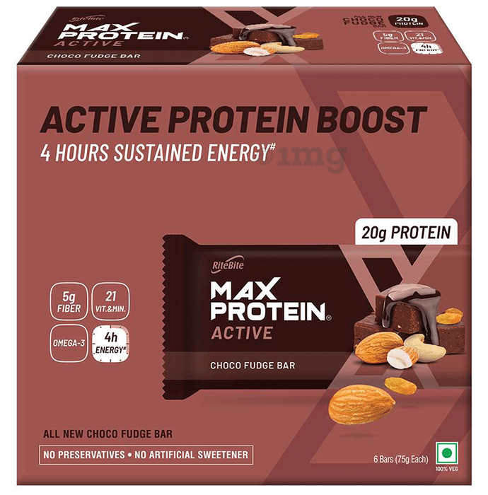RiteBite Max Protein Active 20g Protein Bar Choco Fudge