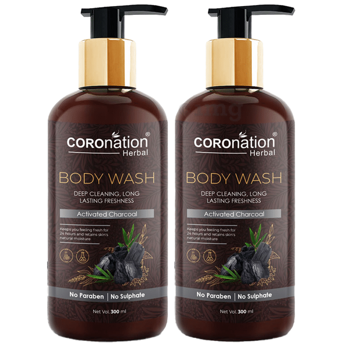 Coronation Herbal Activated Charcoal Body Wash (300ml Each)