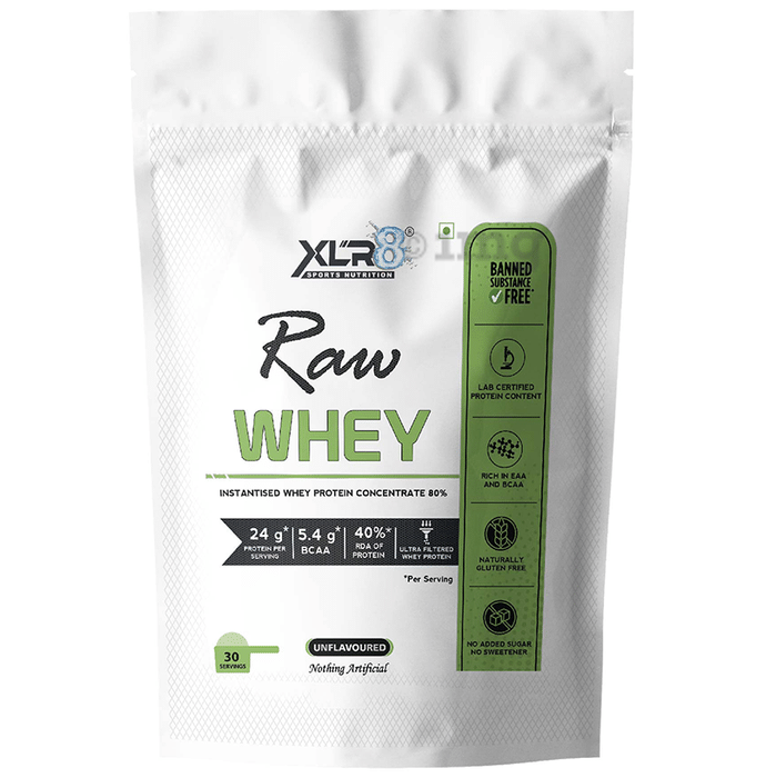 XLR8 Sports Nutrition Raw Whey Instantised Whey Protein Concentrate 80% Unflavoured