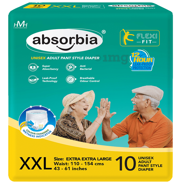 Absorbia Unisex Adult Pant Style Diaper 43-61 inches XXl