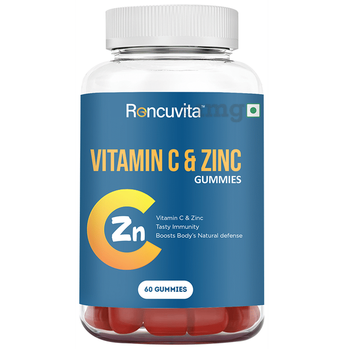 Roncuvita Vitamin C & Zinc Gummies for Immunity | Flavour Strawberry
