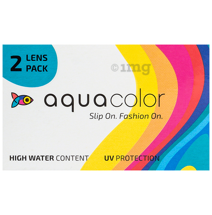 Aquacolor Monthly Disposable Zero Power Contact Lens with UV Protection Brown Black