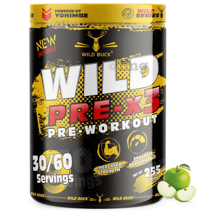 Wild Buck Wild Pre-X3 Pre-Workout Green Apple