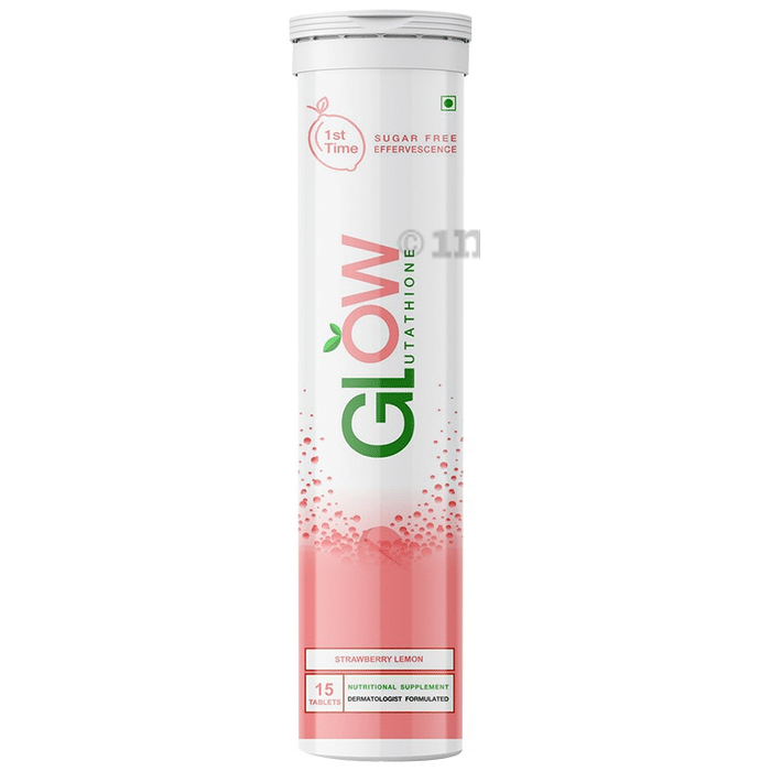 Glow Glutathione Effervescent Tablet (15 Each) Strawberry Lemon Sugar Free