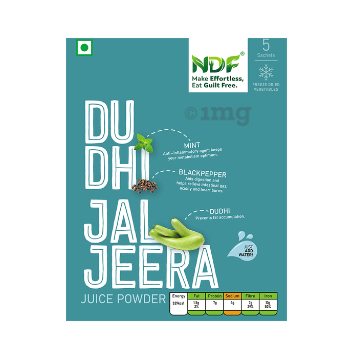 NDF Dudhi Jaljeera Juice Powder Sachet (3gm Each) Buy box of 5 Sachets