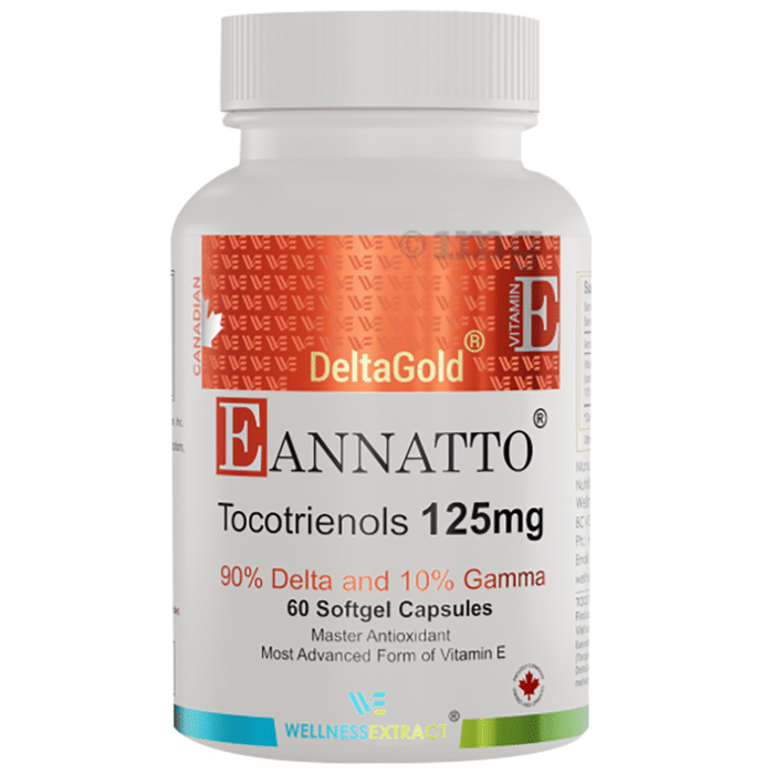 Wellness Extract DeltaGold Eannatto Tocotrienols (Vitamin E) | Softgel Capsules for Skin, Bone & Heart Health