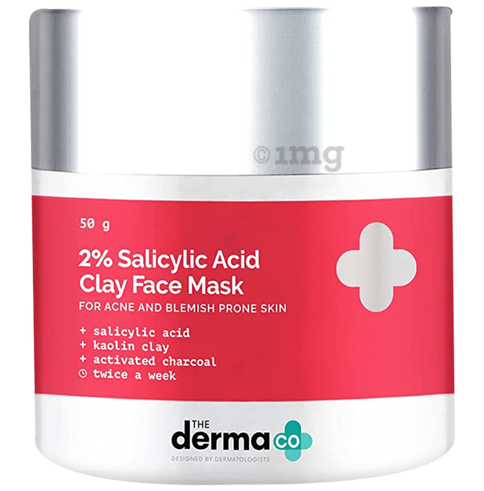 The Derma Co 2% Salicylic Acid Clay Face Mask | For Acne & Blemish Prone Skin