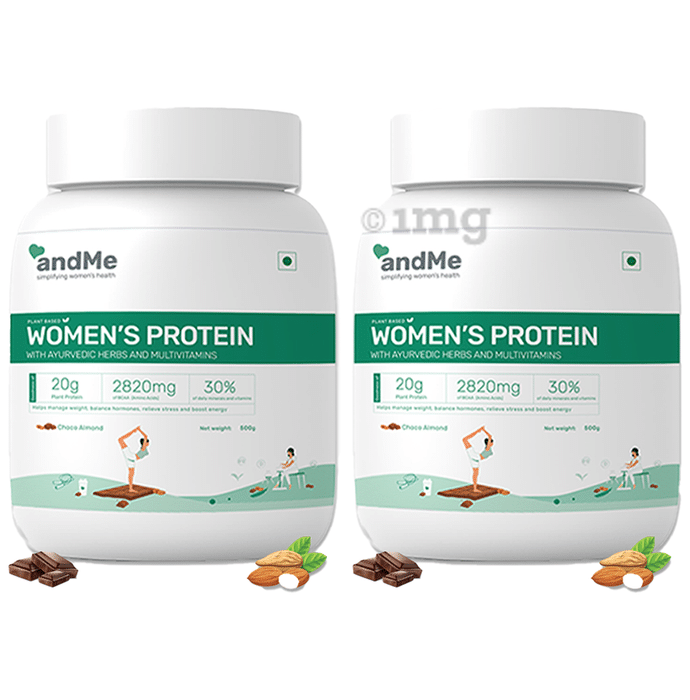 Andme Plant Based Women's Protein Powder (500gm Each) Choco Almond