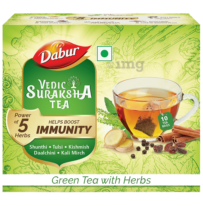 Dabur Vedic Suraksha for Immunity | Green Tea with Herbs