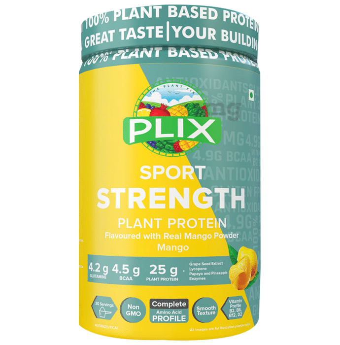 Plix Sport Strength Plant Protein Powder (1kg Each) Mango