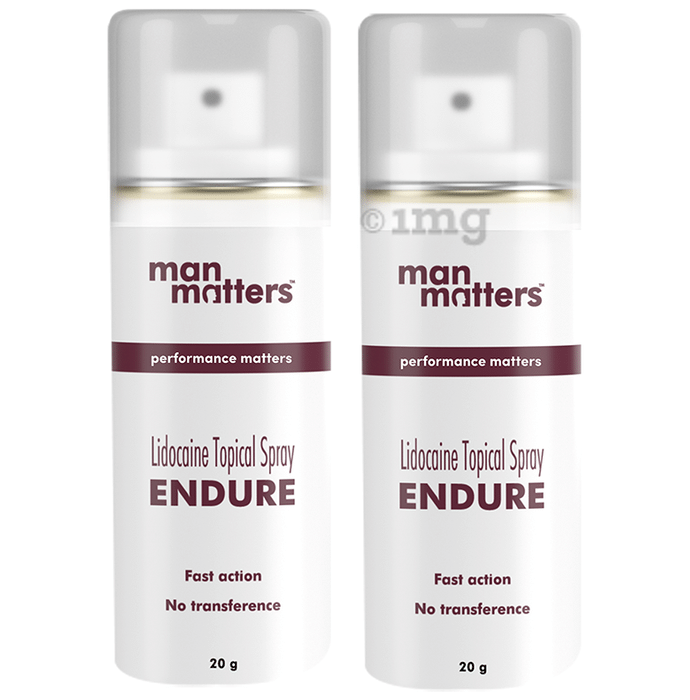 Man Matters Endure Topical Spray with Lidocaine for Long Lasting Performance (20gm Each)