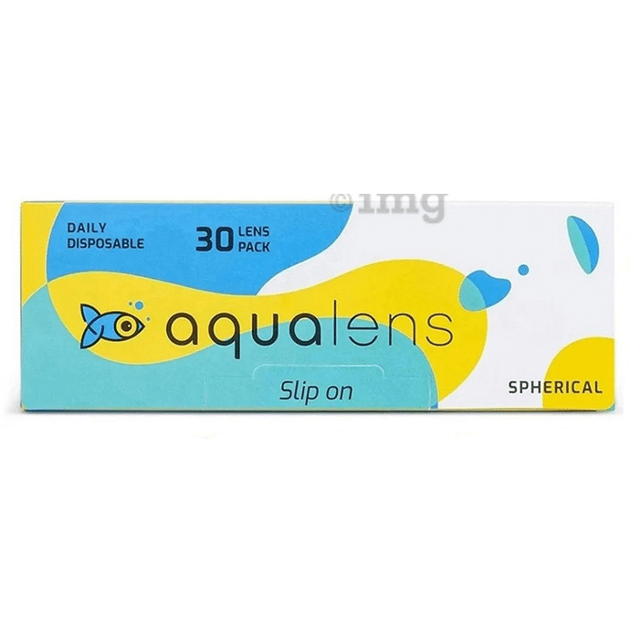 Aqualens Daily Disposable Contact Lens with UV Protection Optical Power -4 Transparent Spherical