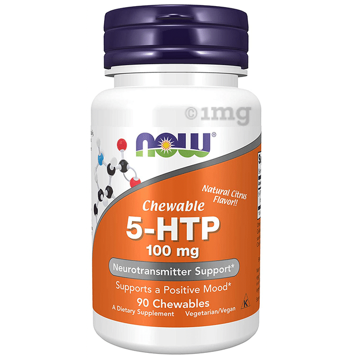 Now Foods 5-HTP 100mg Chewable Tablet Natural Citrus
