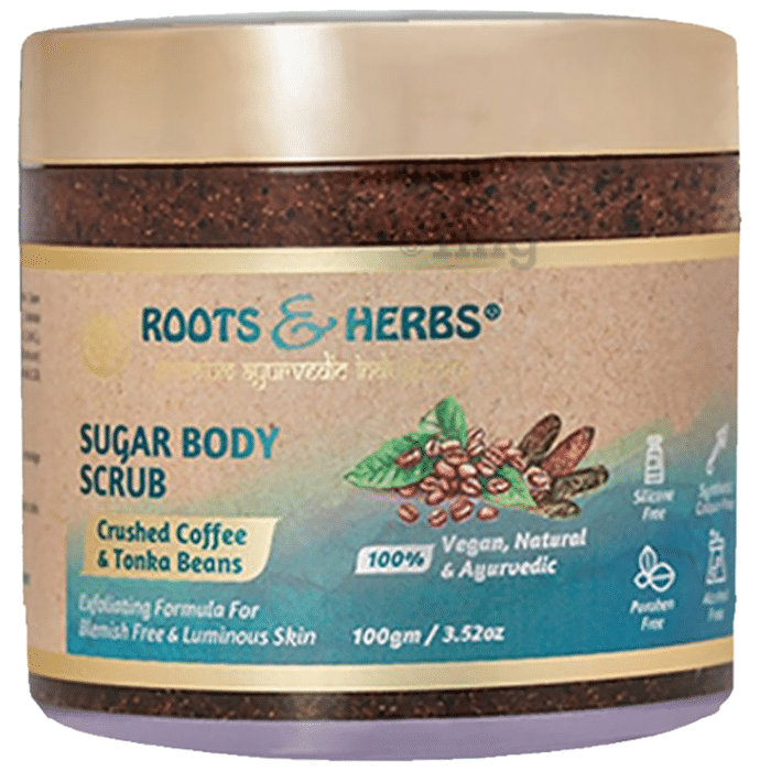Roots and Herbs Crushed Coffe & Tonka Bean Sugar Body Scrub